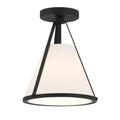 Fulton 9.25'' Black Semi Flush Mount