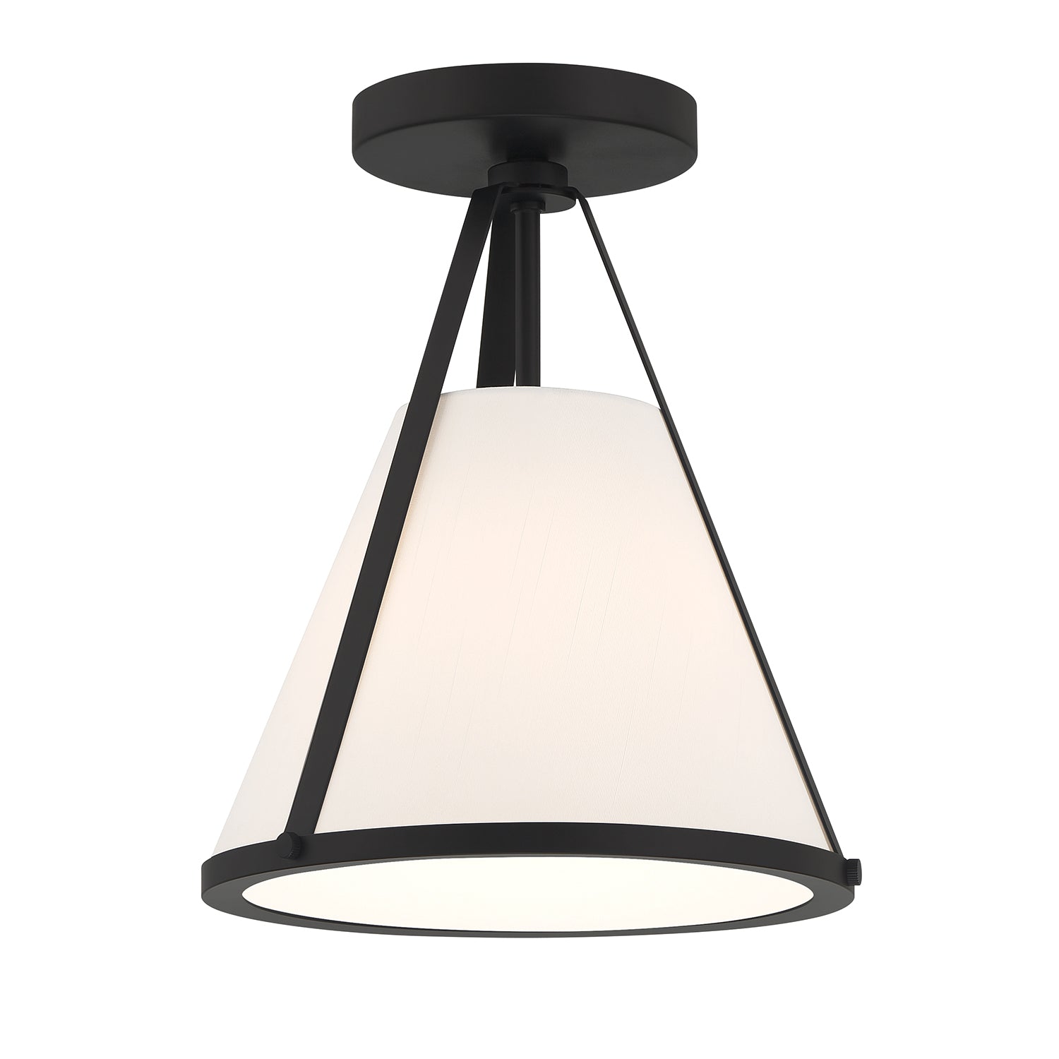 Fulton 9.25'' Black Semi Flush Mount