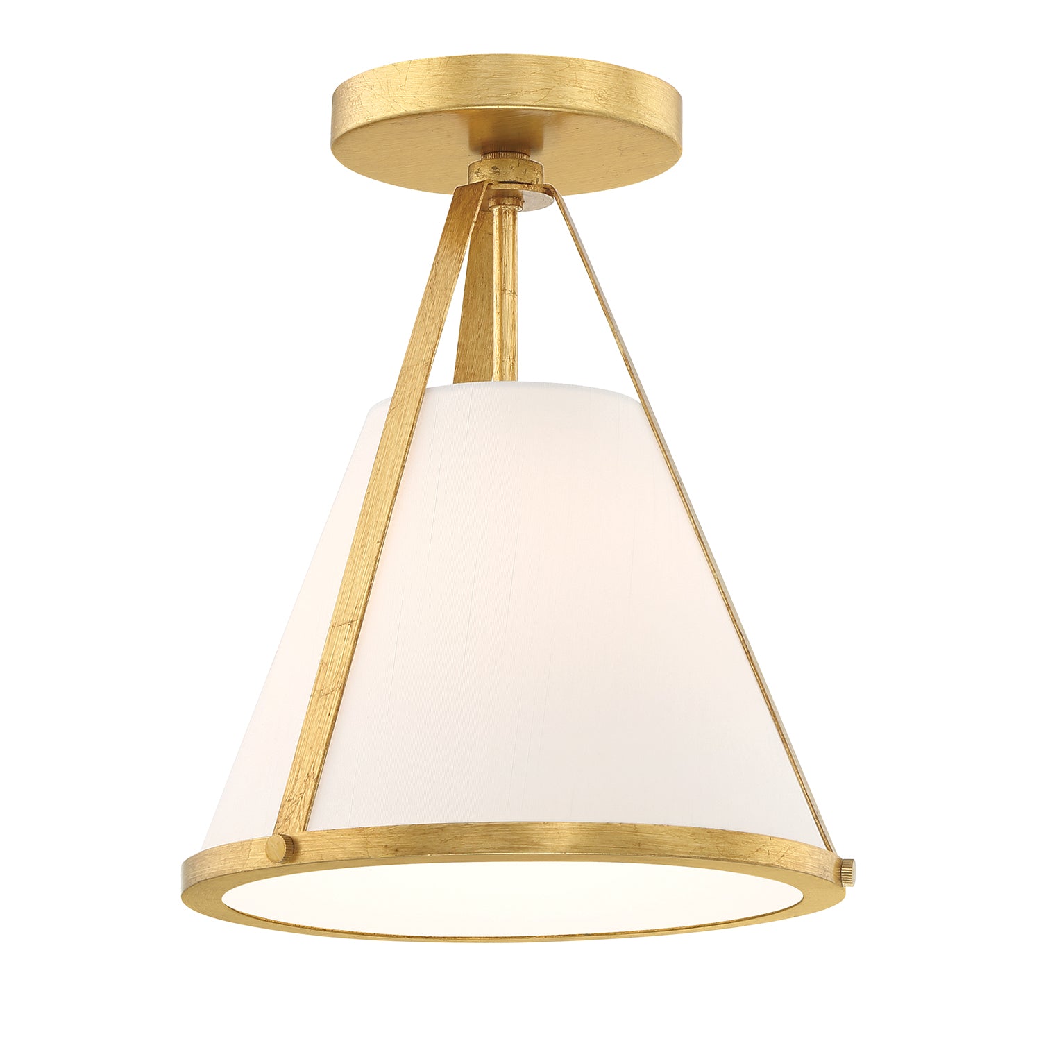 Fulton 9.25'' Antique Gold Semi Flush Mount