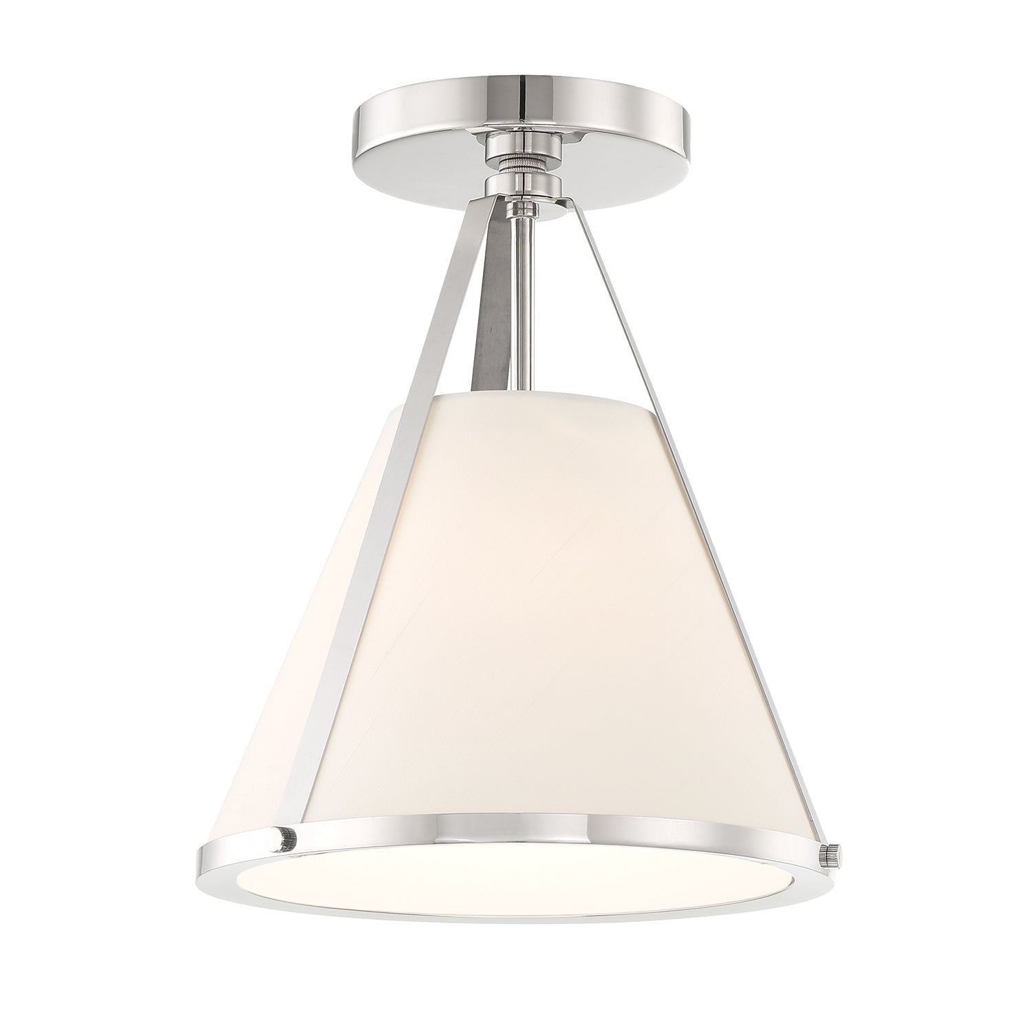 Fulton 9.25'' Polished Nickel Semi Flush Mount