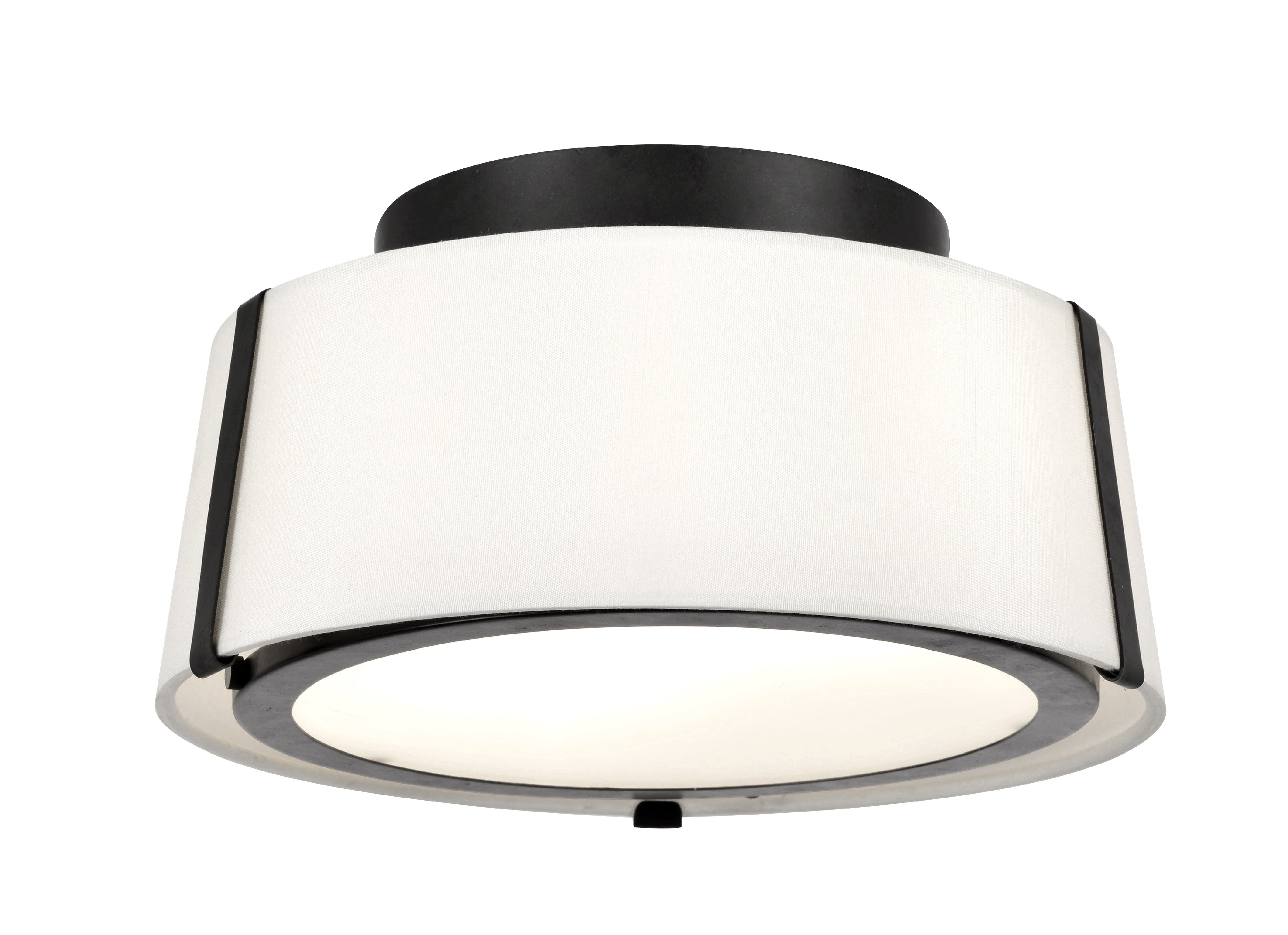 Fulton 12'' Black Semi Flush Mount