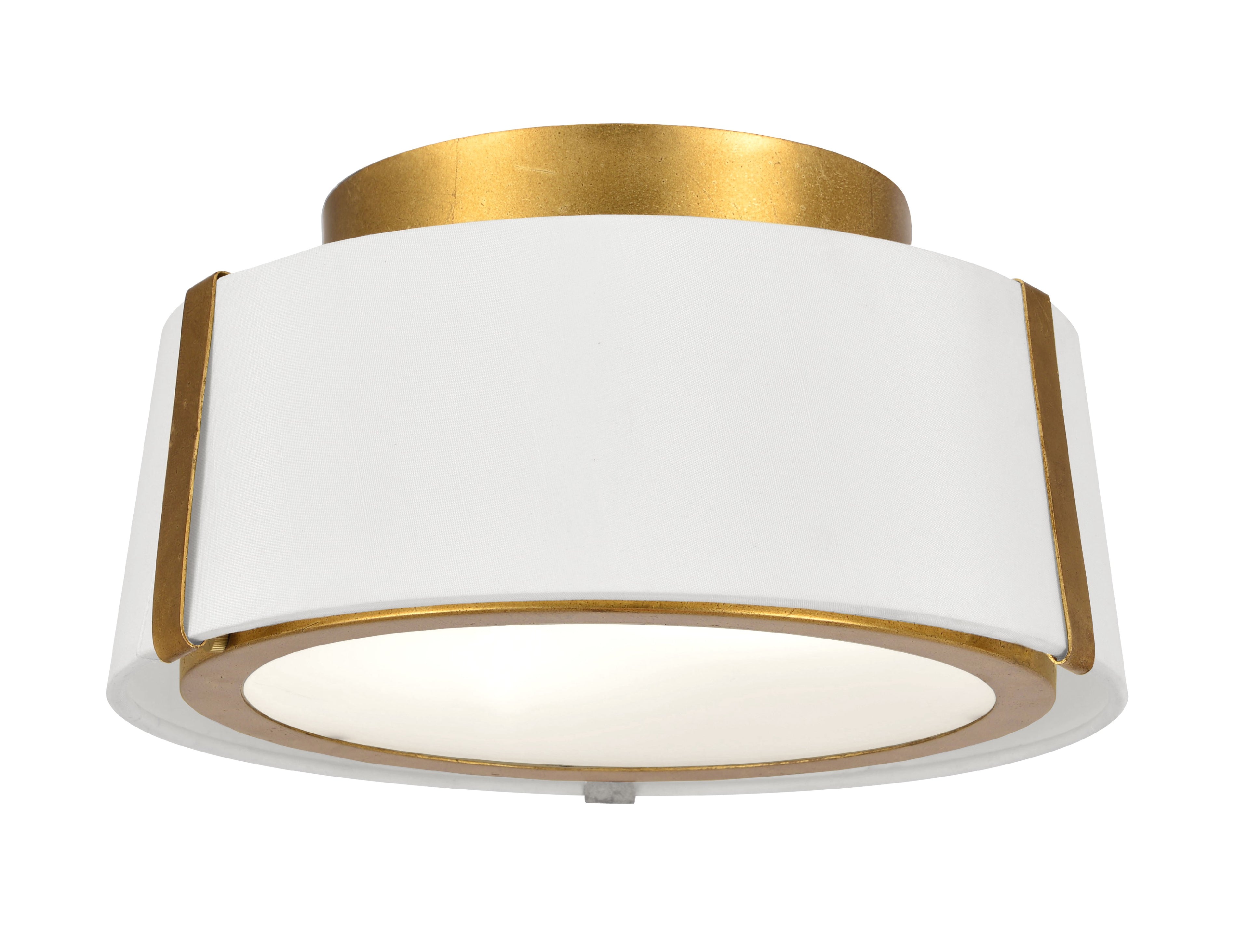 Fulton 12'' Antique Gold Semi Flush Mount