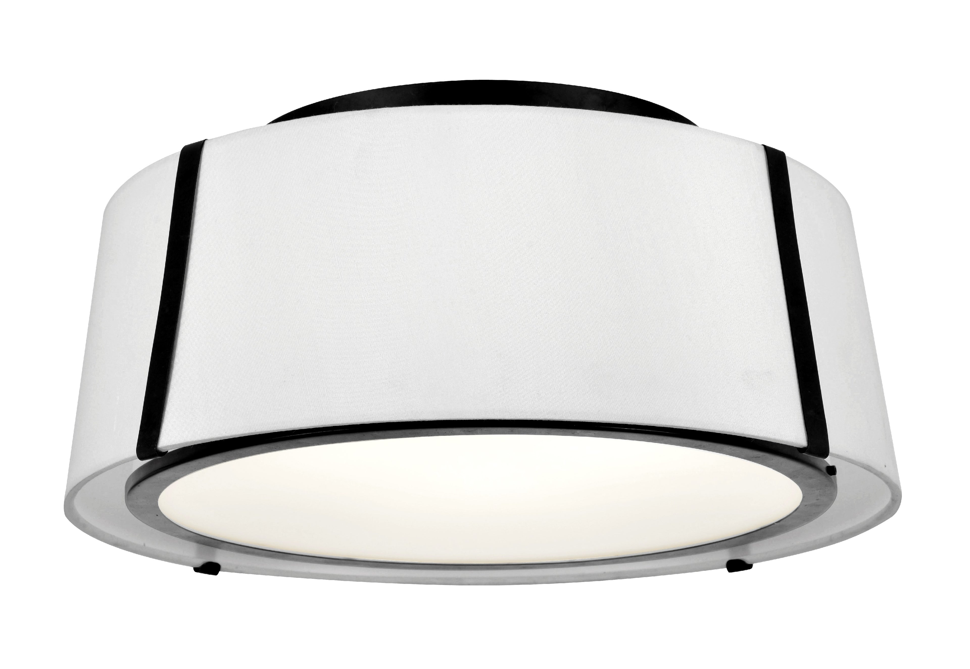 Fulton 18'' Black Semi Flush Mount