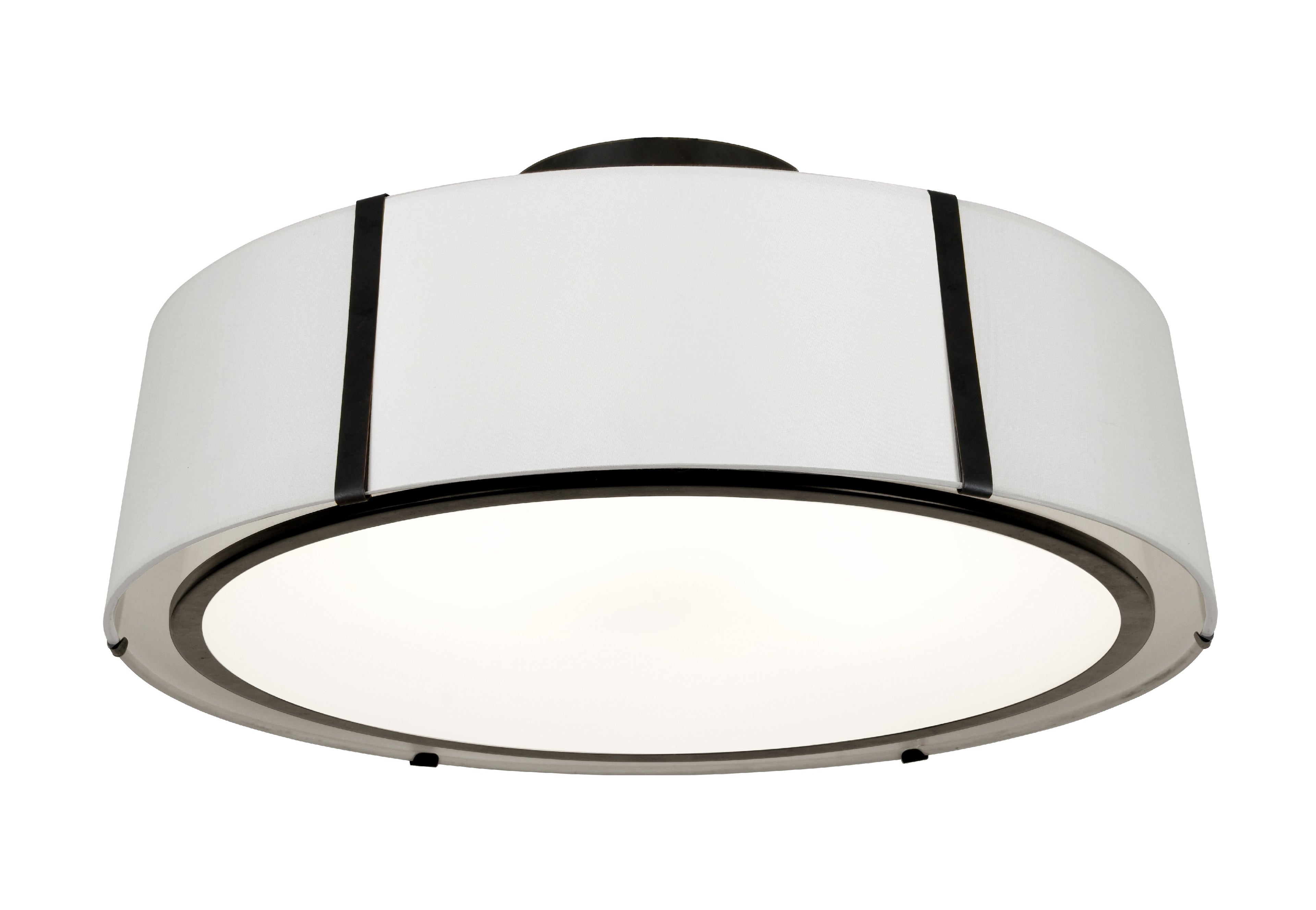 Fulton 24'' Black Semi Flush Mount