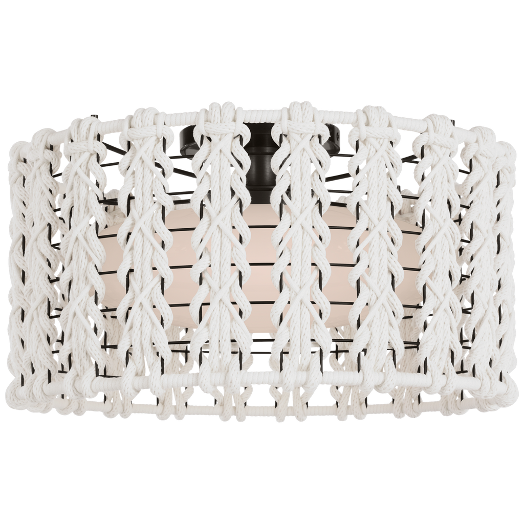 Catania 17" Flush Mount | Bronze | Cream Braided Rope