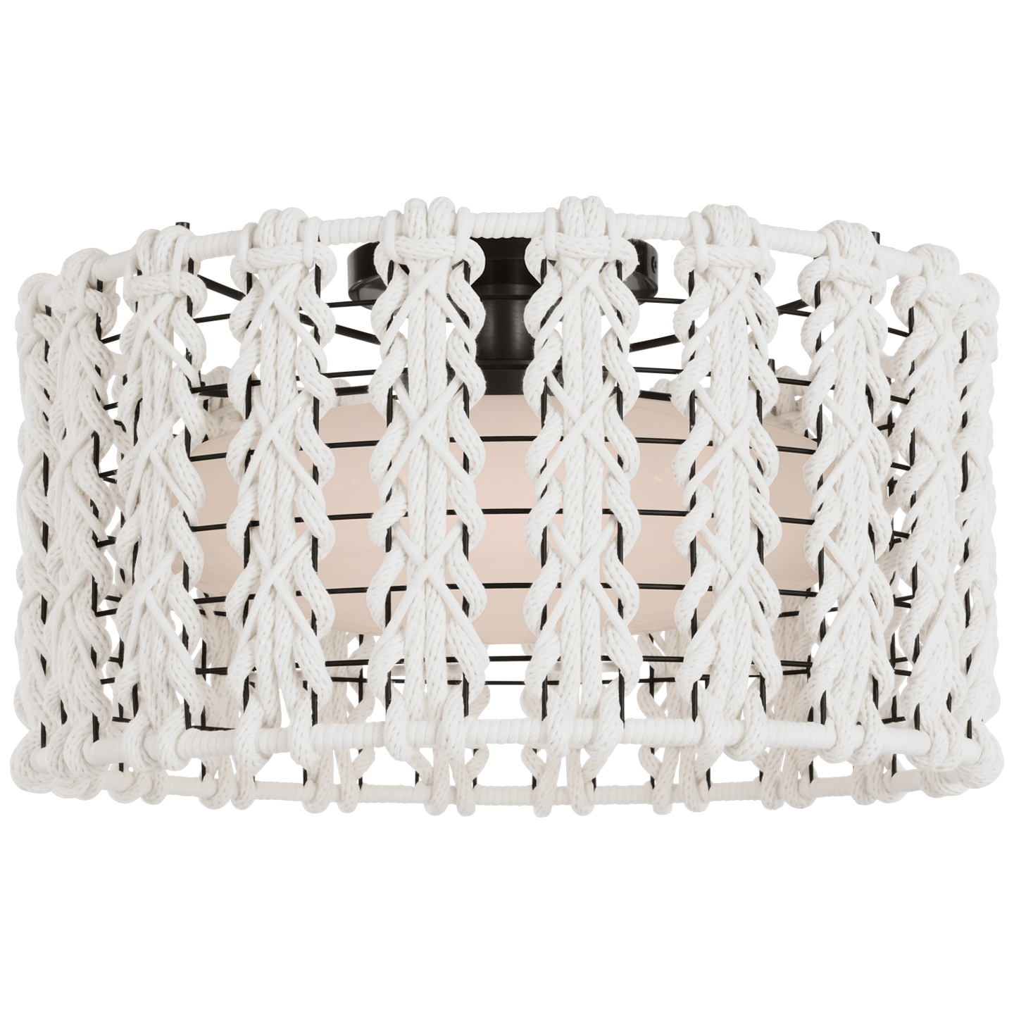 Catania 17" Flush Mount | Bronze | Cream Braided Rope