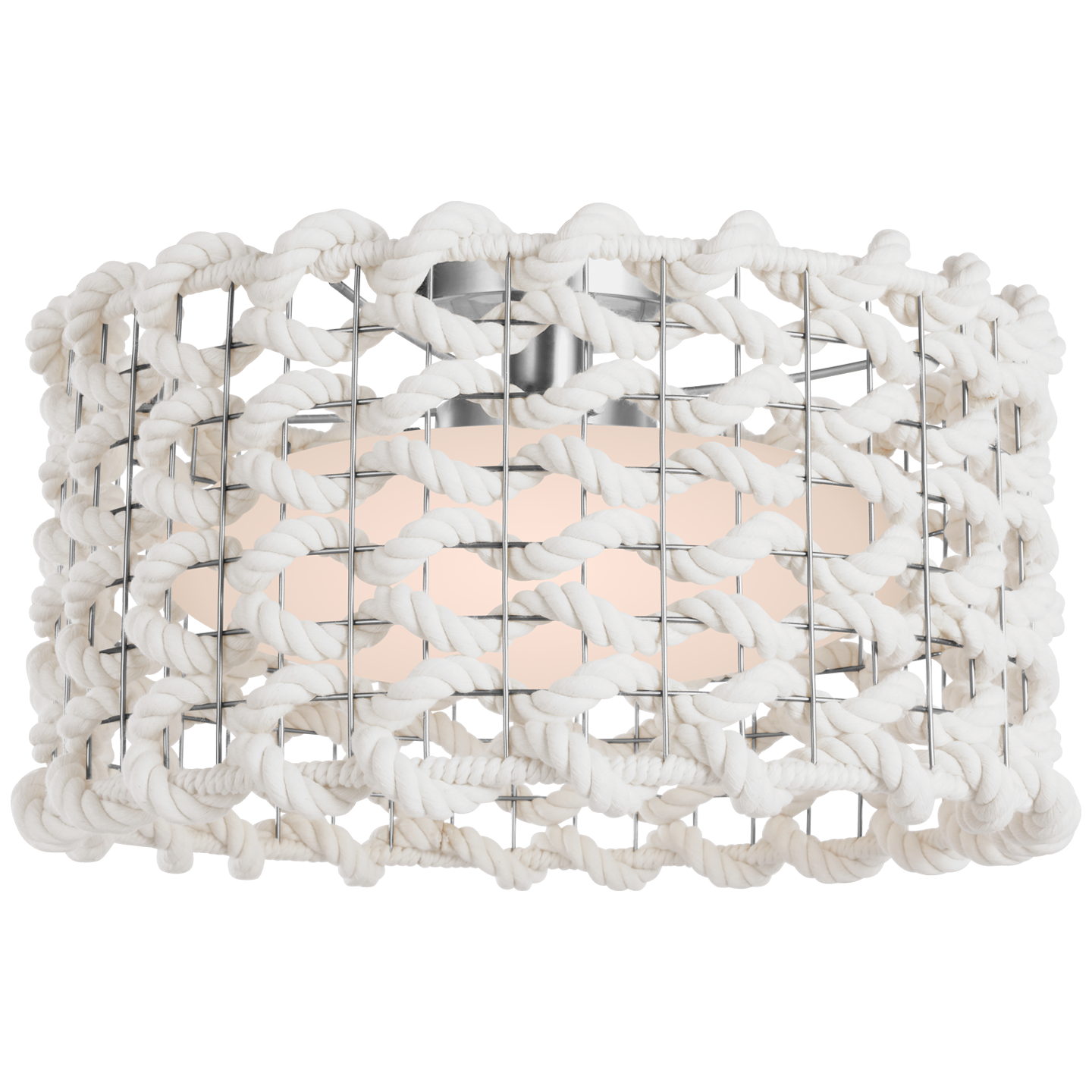 Catania 17" Flush Mount | Polished Nickel | Cream Woven Rope
