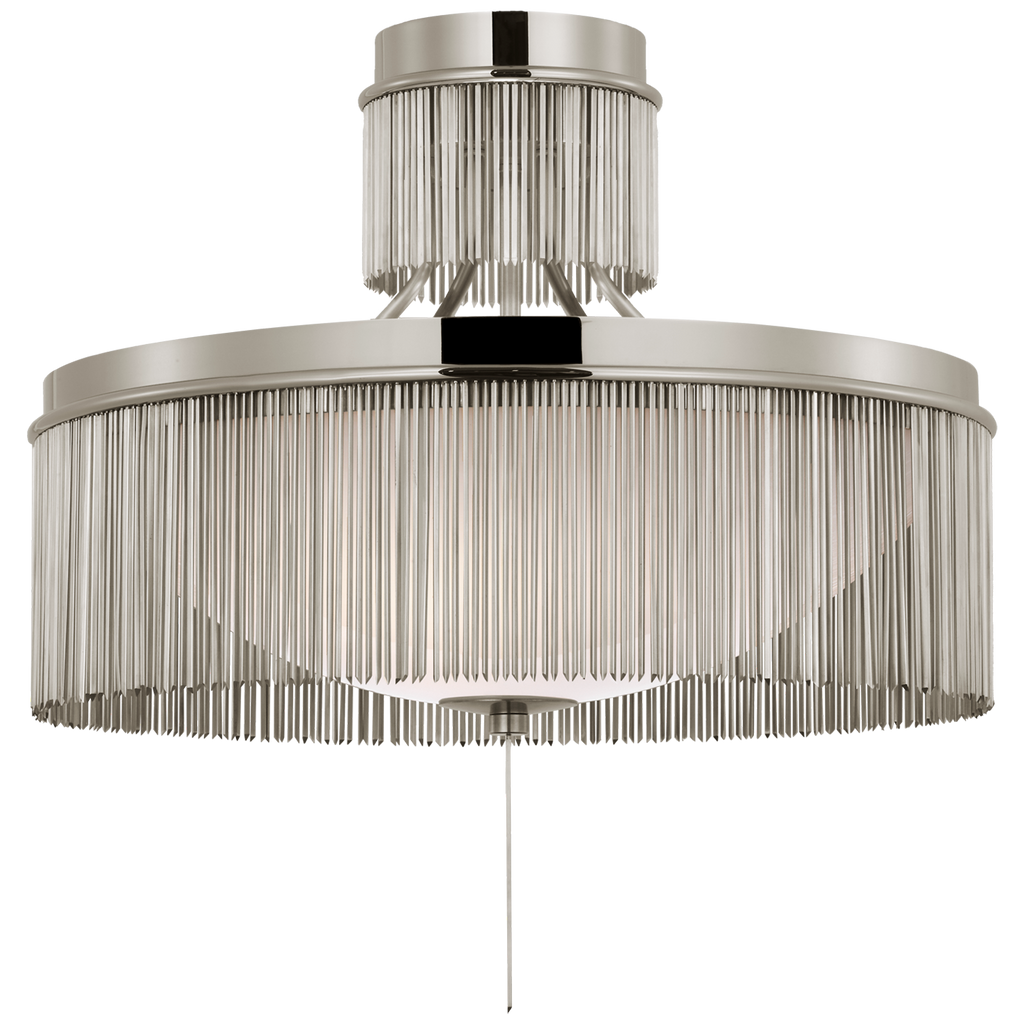 Sutton 21" Flush Mount | Polished Nickel | White Glass
