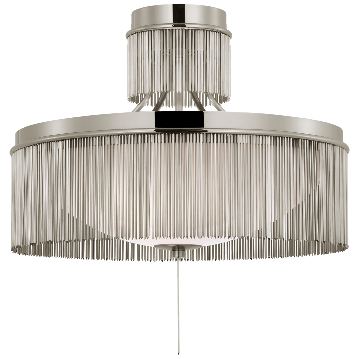 Sutton 21" Flush Mount | Polished Nickel | White Glass