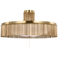 Sutton 32" Flush Mount | Antique-Burnished Brass | White Glass