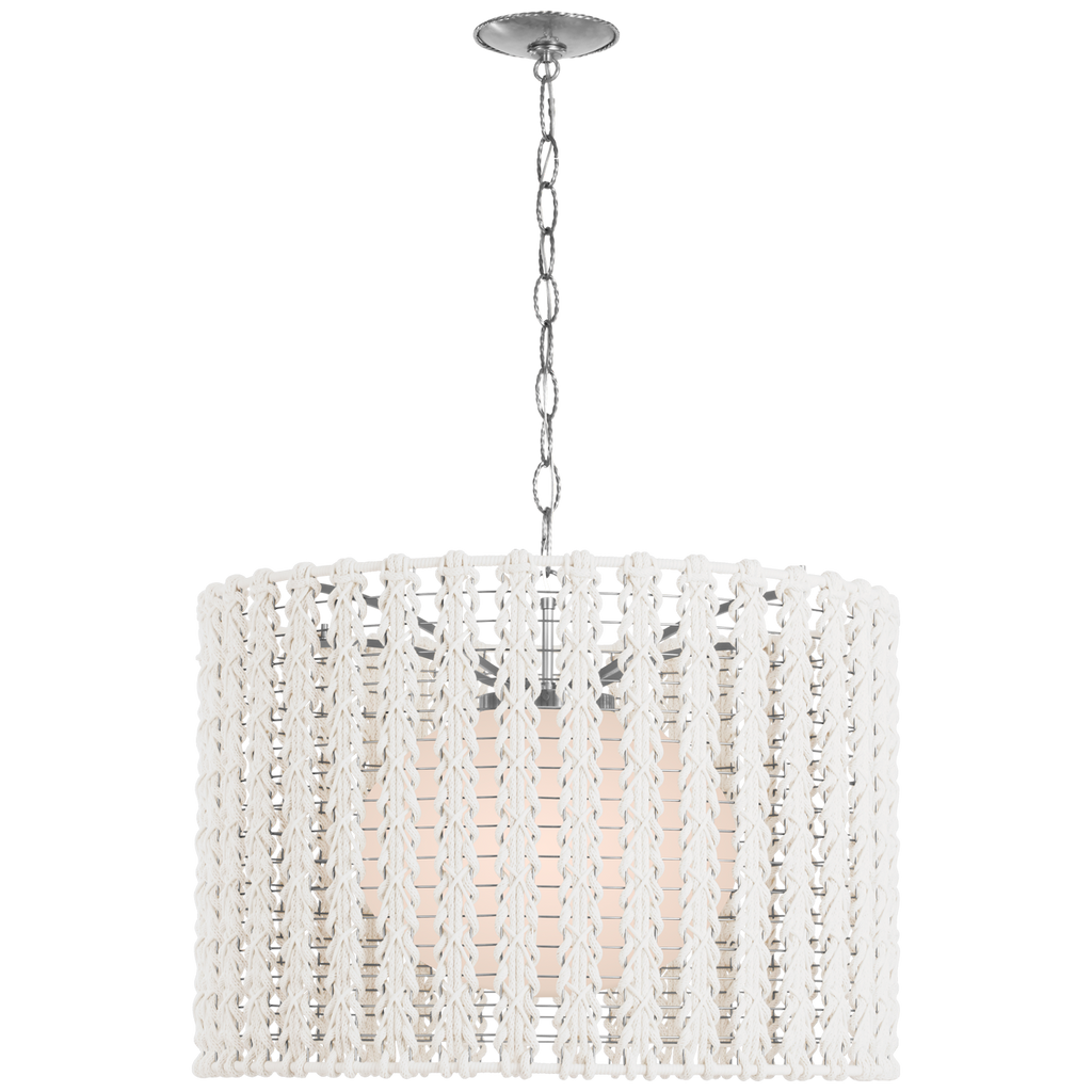 Catania 30" Hanging Shade | Polished Nickel | Cream Braided Rope
