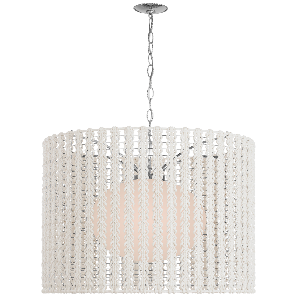 Catania 40" Hanging Shade | Polished Nickel | Cream Braided Rope