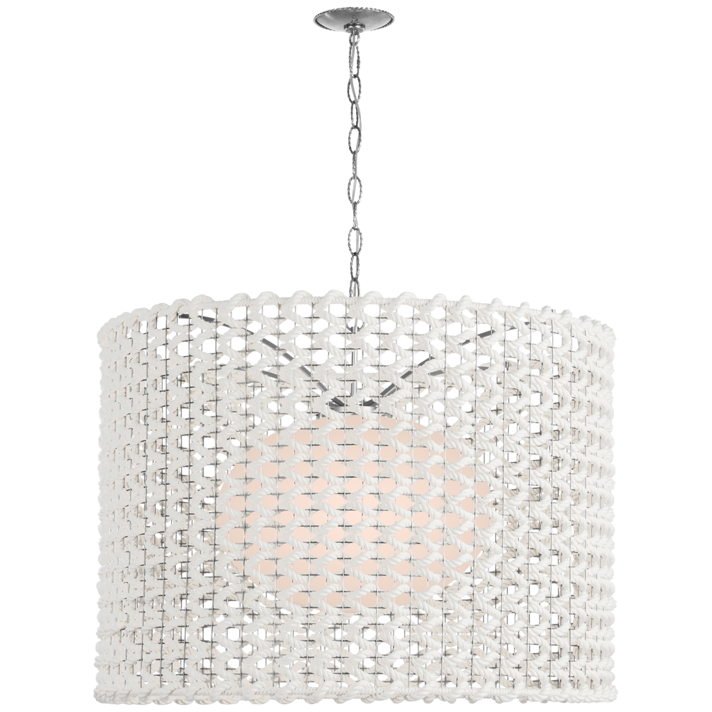 Catania 40" Hanging Shade | Polished Nickel | Cream Woven Rope