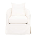 Faye Slipcover Swivel Club Chair | Cream Crepe