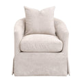 Faye Slipcover Swivel Club Chair | LiveSmart Halifax Ivory