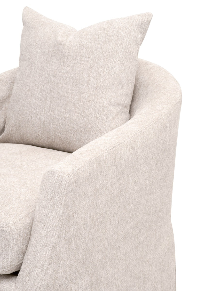 Faye Slipcover Swivel Club Chair | LiveSmart Halifax Ivory