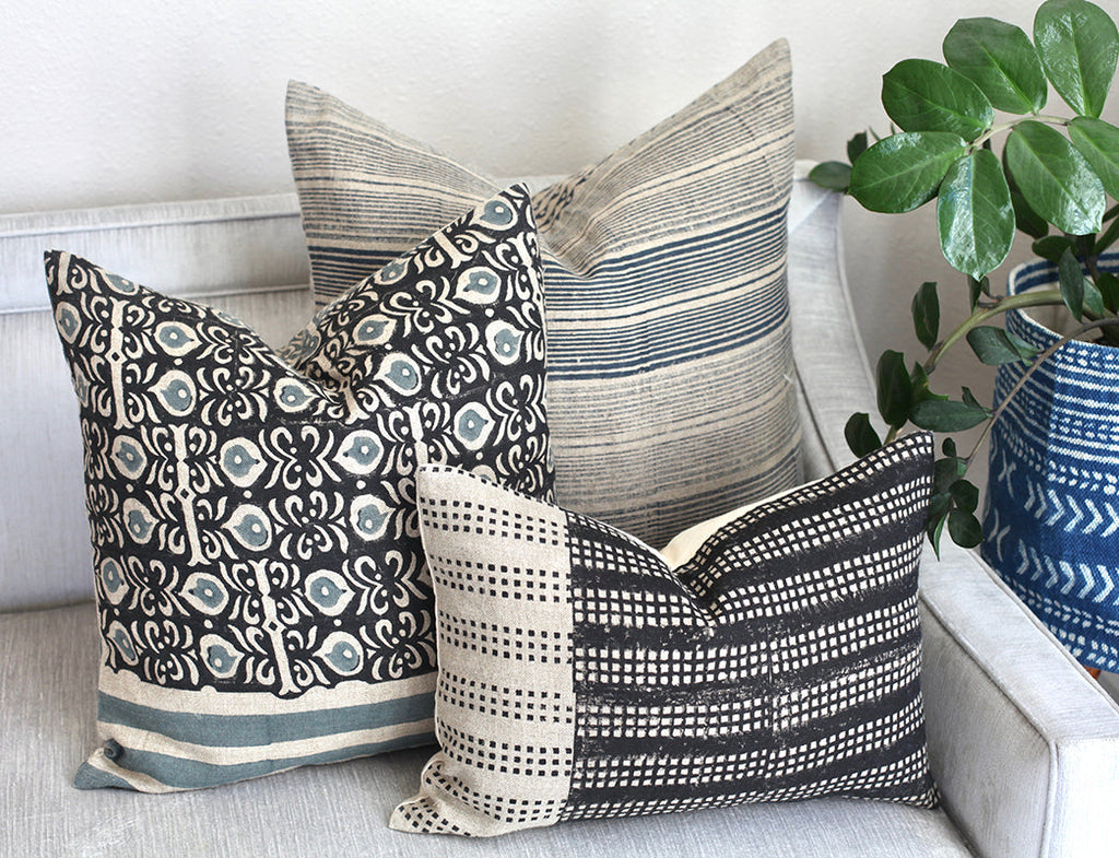 Stripes Shades of Indigo Pillow
