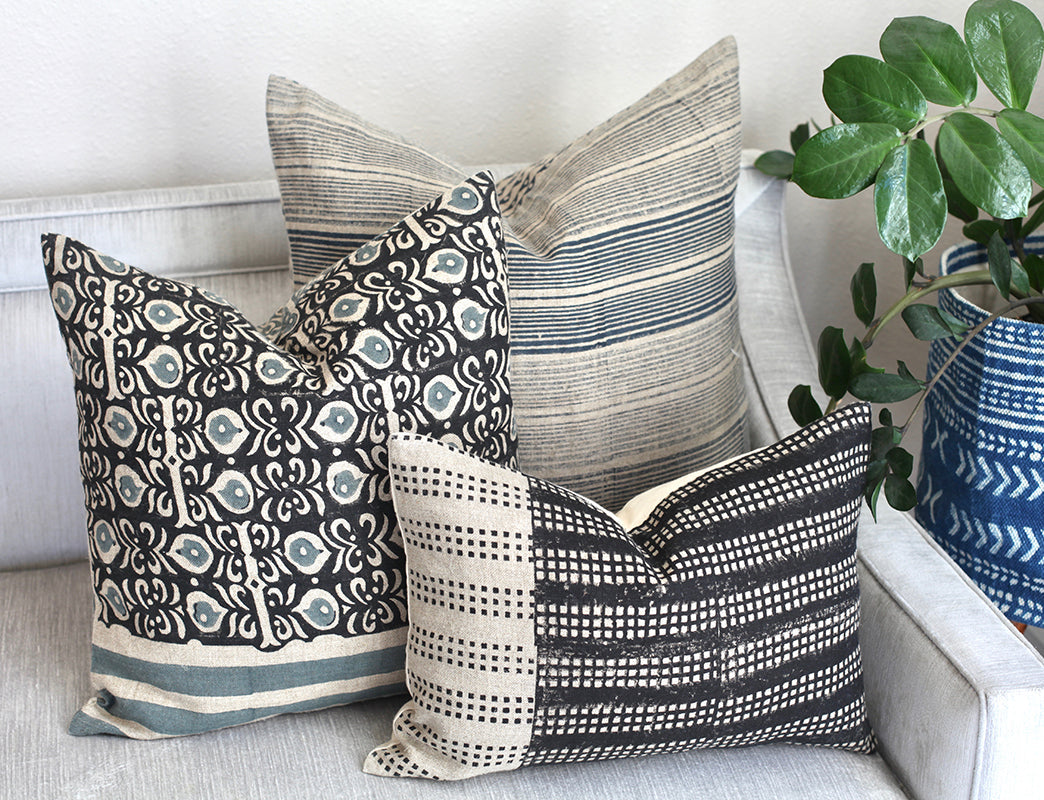 Stripes Shades of Indigo Pillow
