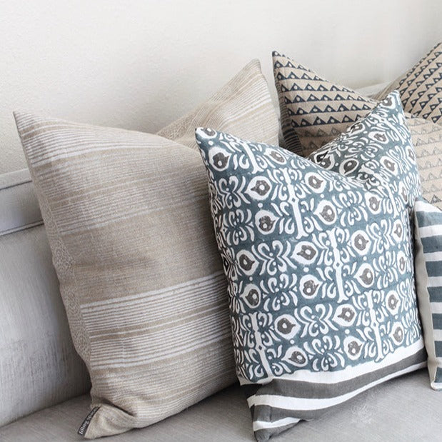 Stripes Shades of White Pillow