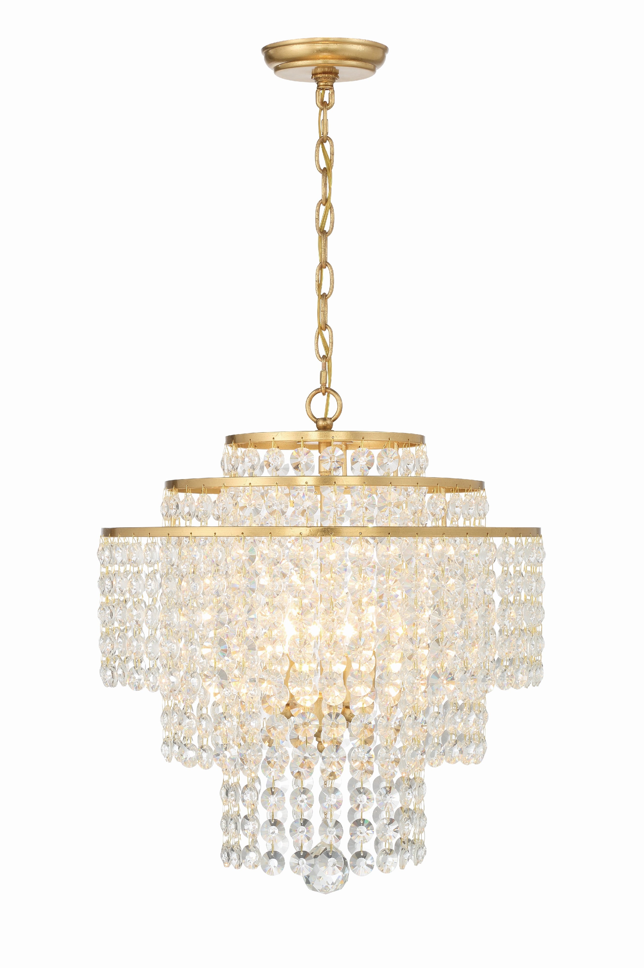 Gabrielle 18'' Antique Gold Chandelier