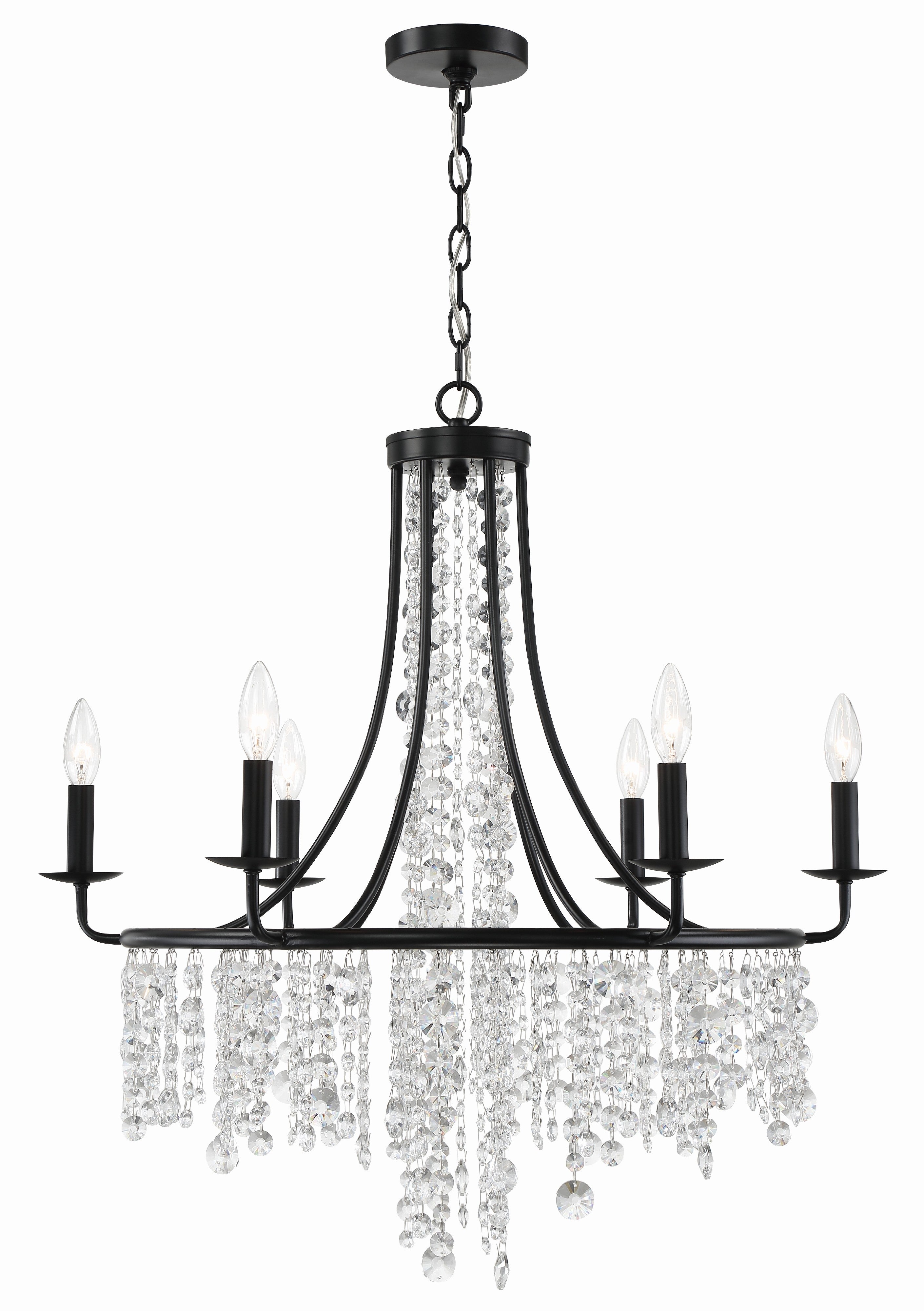 Gabrielle 28'' Matte Black Chandelier