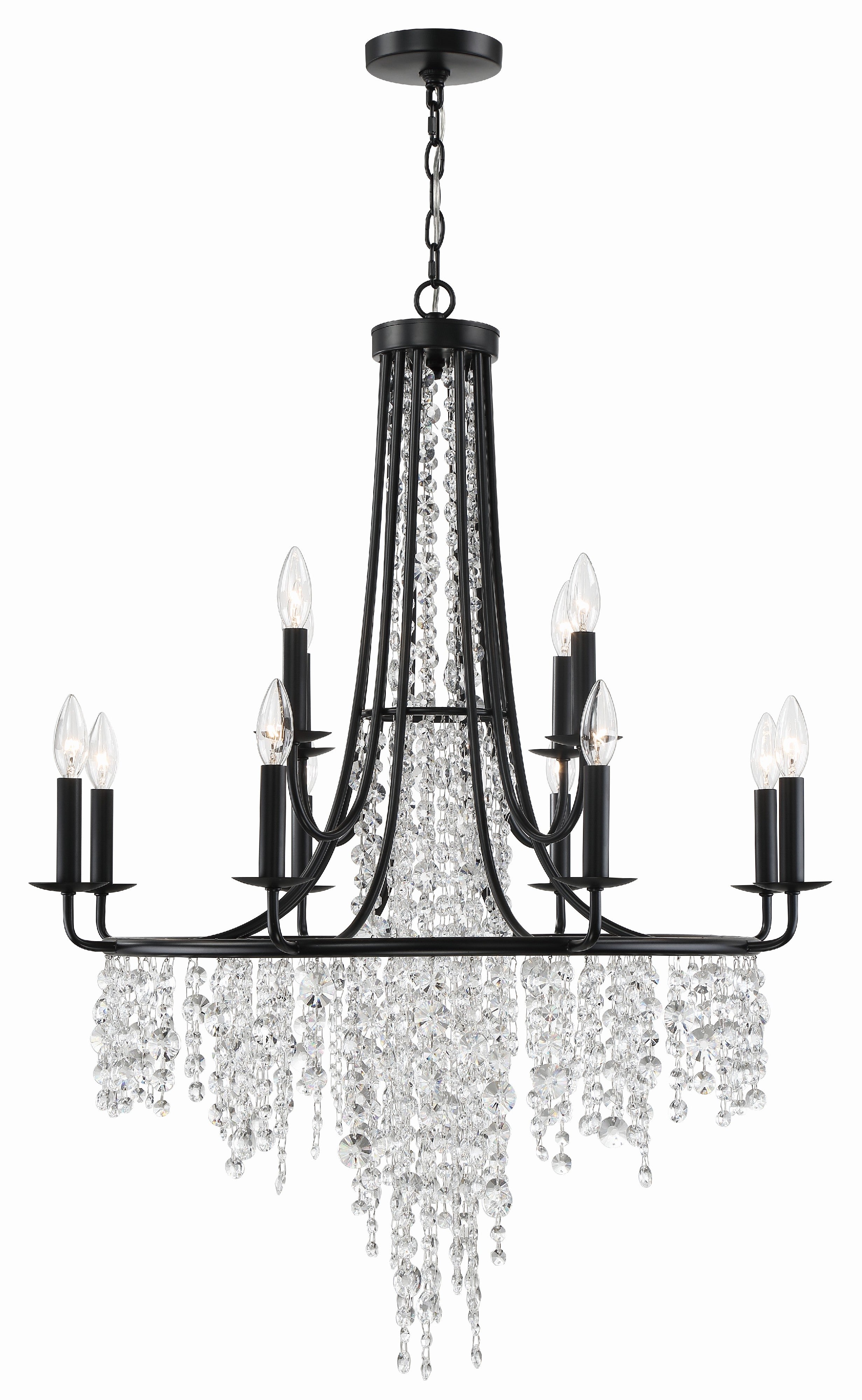 Gabrielle 30'' Matte Black Chandelier