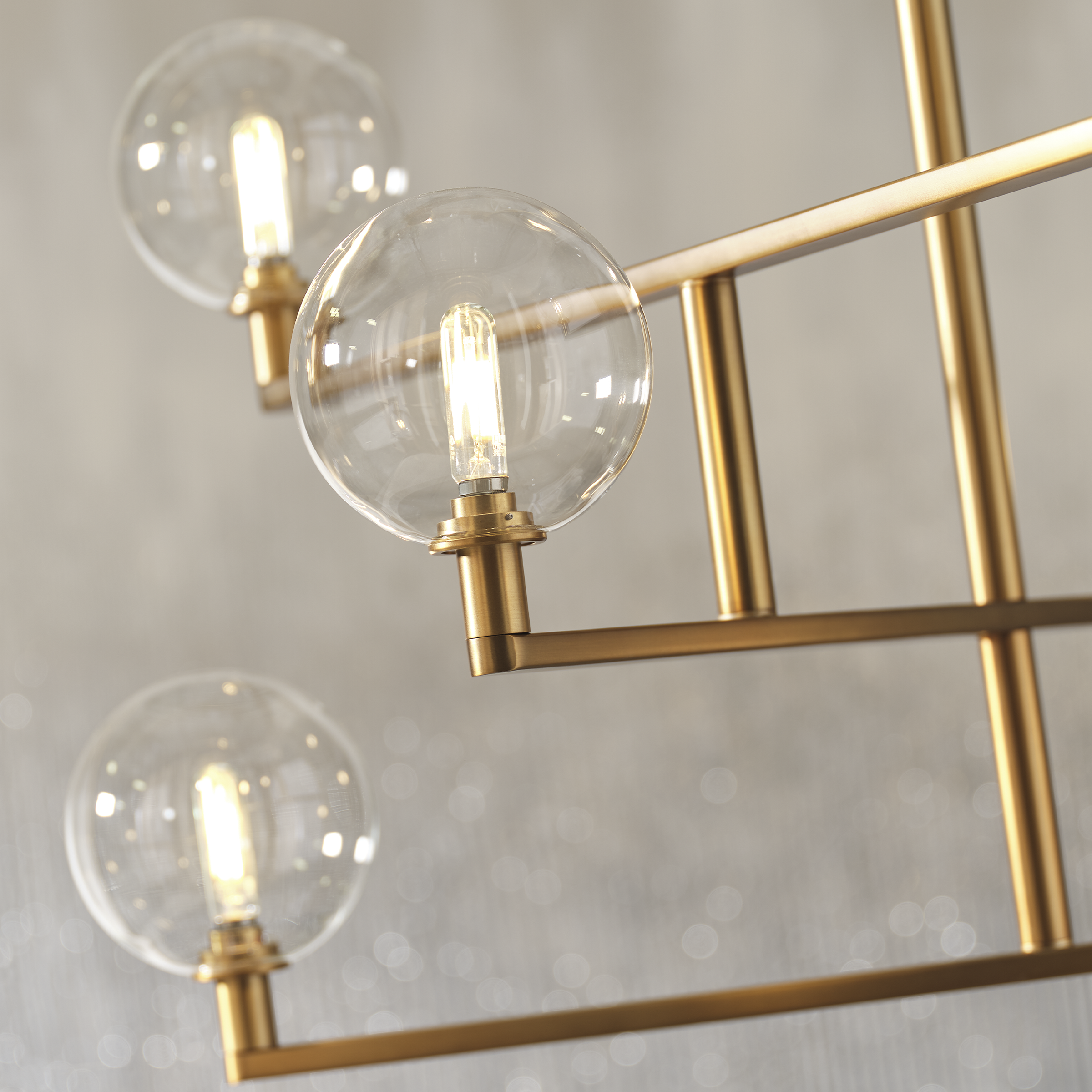 Gambit Chandelier Clear Aged Brass Bulb Not Included