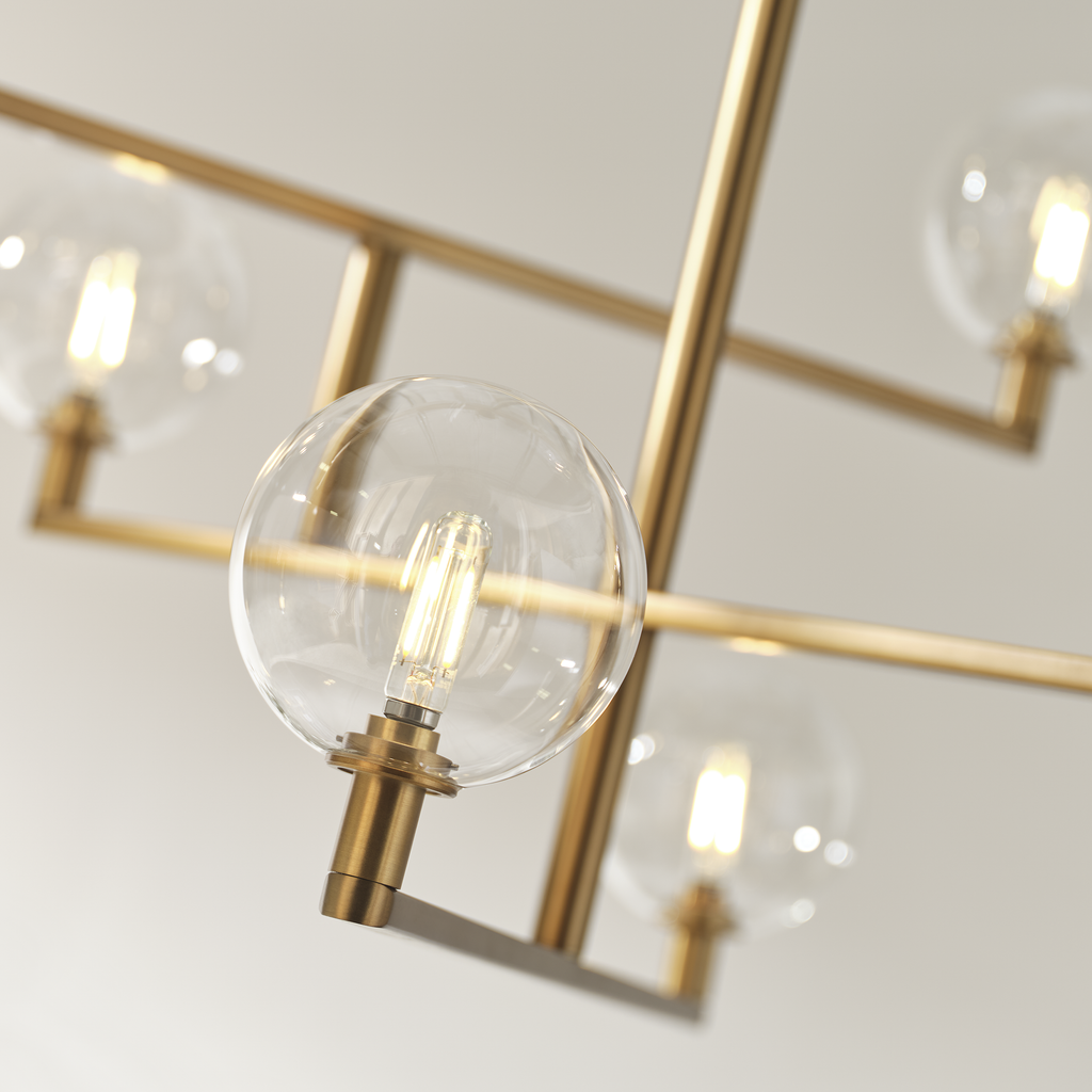 Gambit Chandelier Clear Aged Brass Bulb Not Included