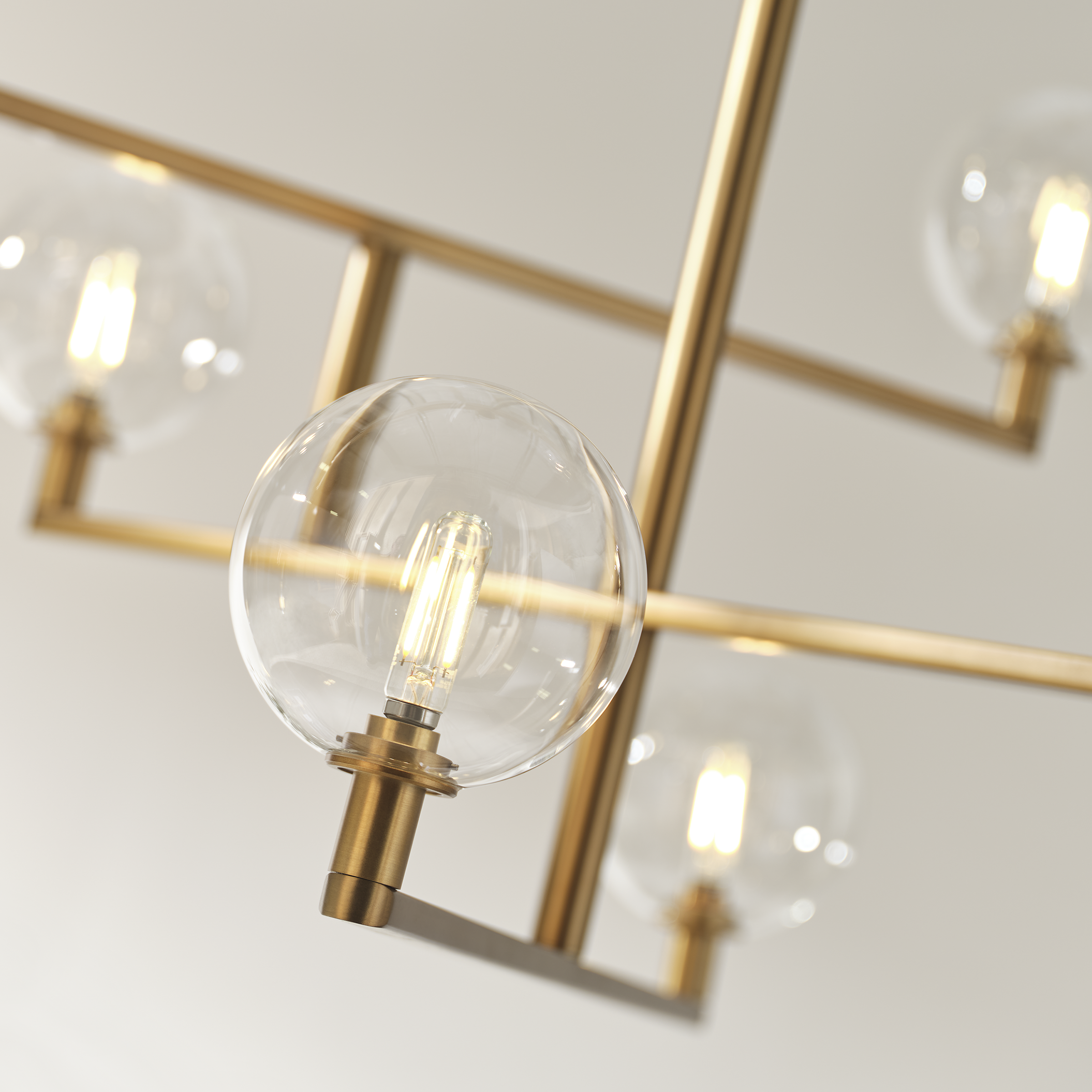 Gambit Chandelier Clear Aged Brass Bulb Not Included