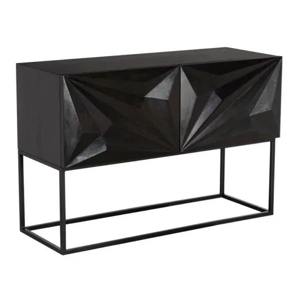 Small Zurich Console | Ebony Walnut with Iron