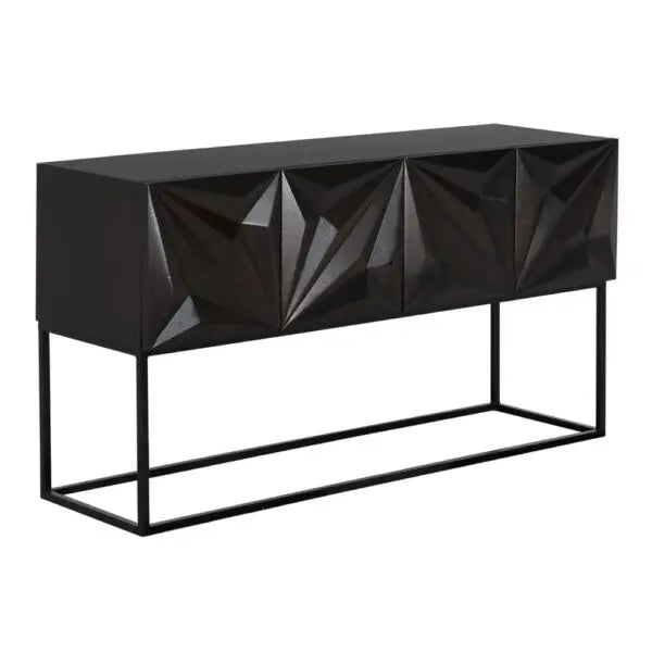 Zurich Console | Ebony Walnut with Iron