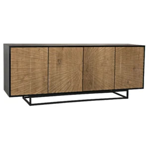 Ra Sideboard | Hand Rubbed Black with Teak
