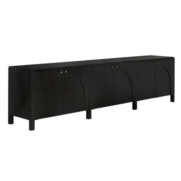 Weston Sideboard | Hand Rubbed Black with Light Brown Trim