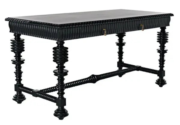 Portuguese Desk | Small | Hand Rubbed Black