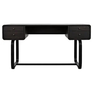 Voltes Desk | Ebony Walnut with Black Iron