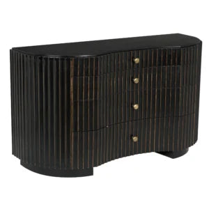 Irene Dresser | Hand Rubbed Black with Light Brown Trim