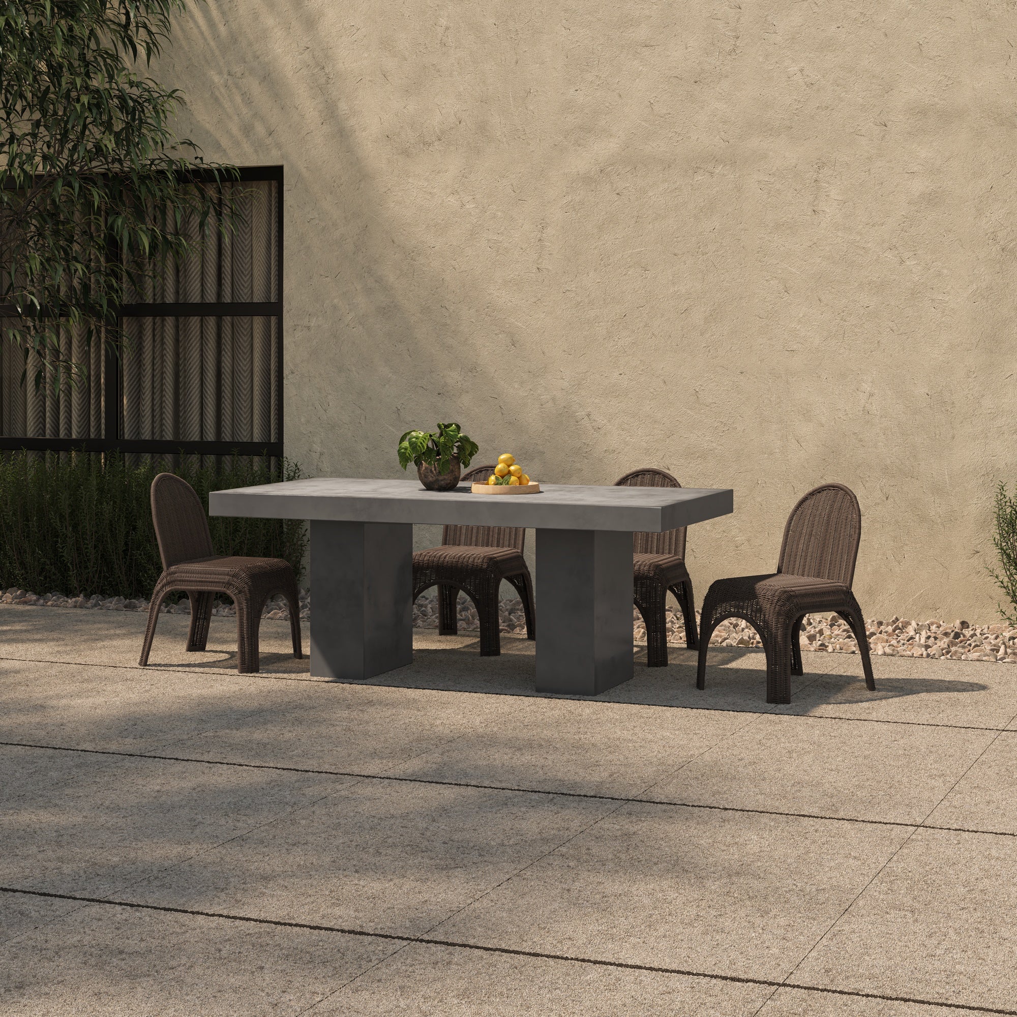 Kendall Outdoor Dining Chair Brown-Set of Two