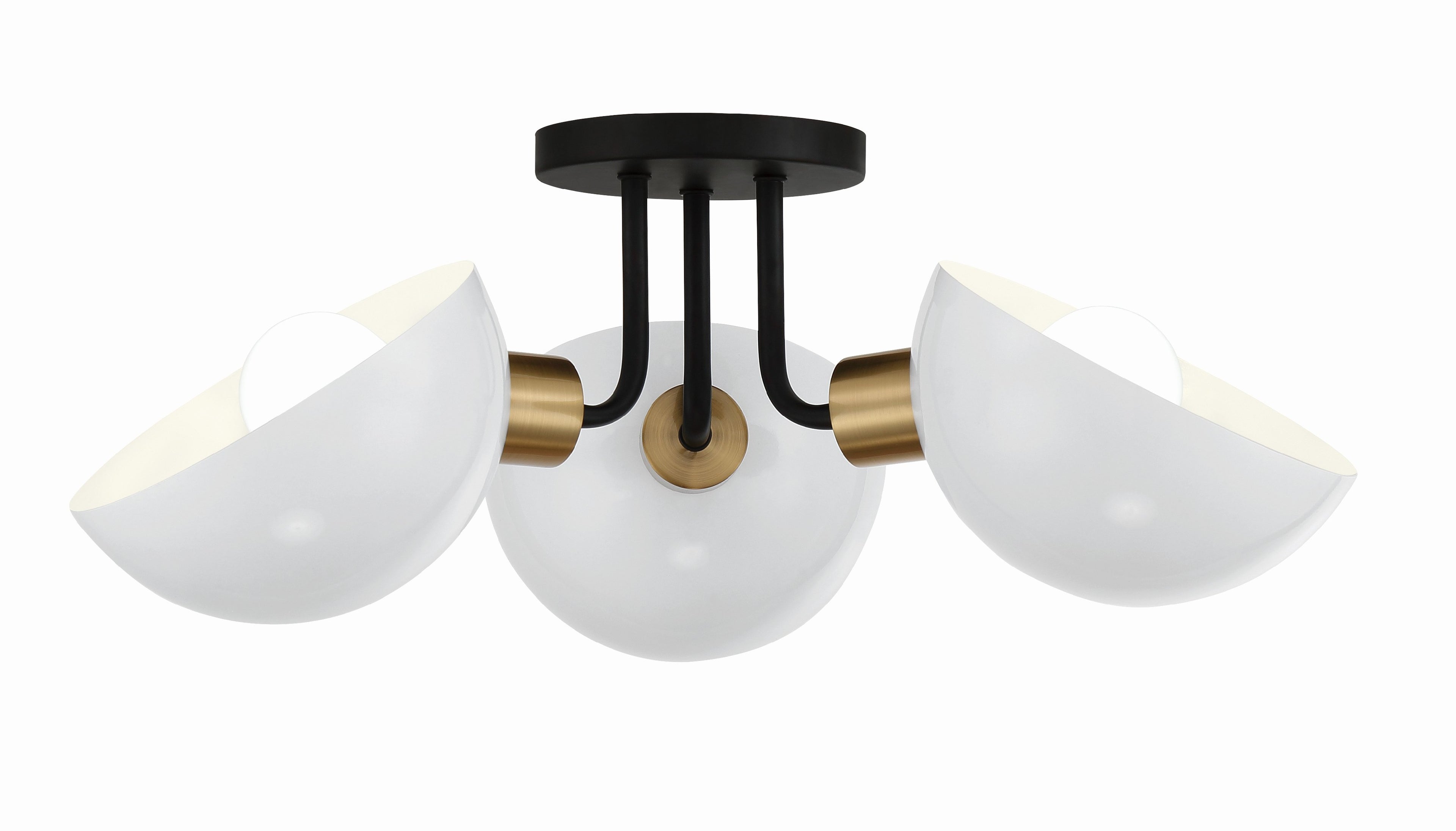 Gigi 22.75'' Black + Aged Brass Semi Flush Mount