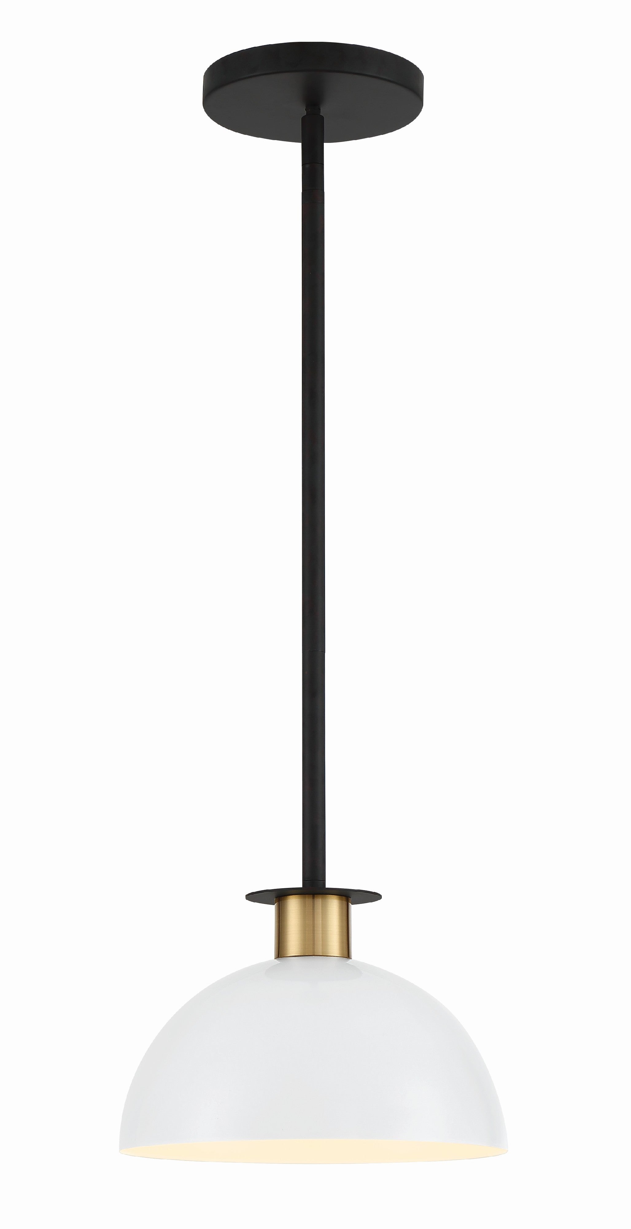 Gigi 10'' Black + Aged Brass Pendant
