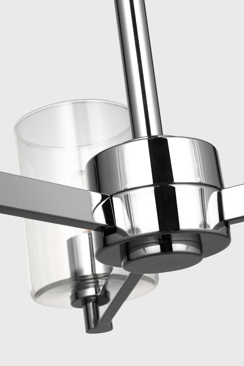 Fullton 3-Light Chandelier | Chrome | Clear Glass Bulb(s) Not Included