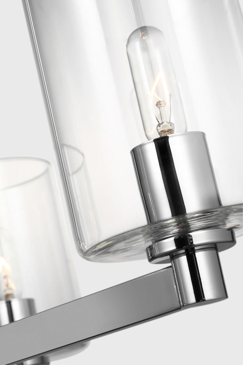 Fullton 3-Light Chandelier | Chrome | Clear Glass Bulb(s) Not Included