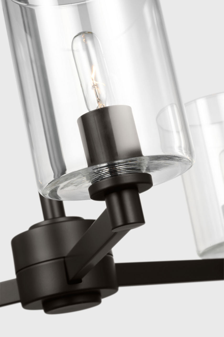 Fullton 3-Light Chandelier | Midnight Black | Clear Glass Bulb(s) Not Included