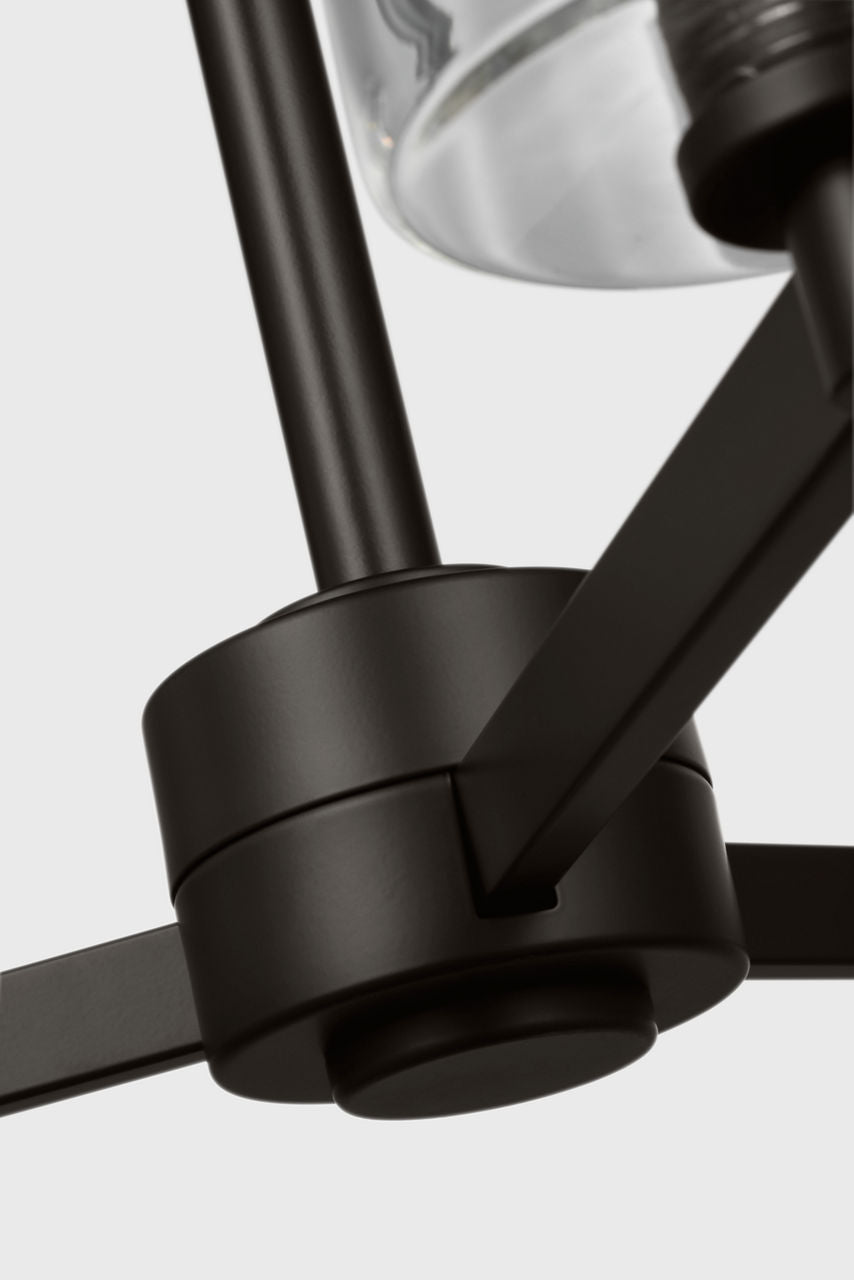 Fullton 3-Light Chandelier | Midnight Black | Clear Glass Bulb(s) Not Included