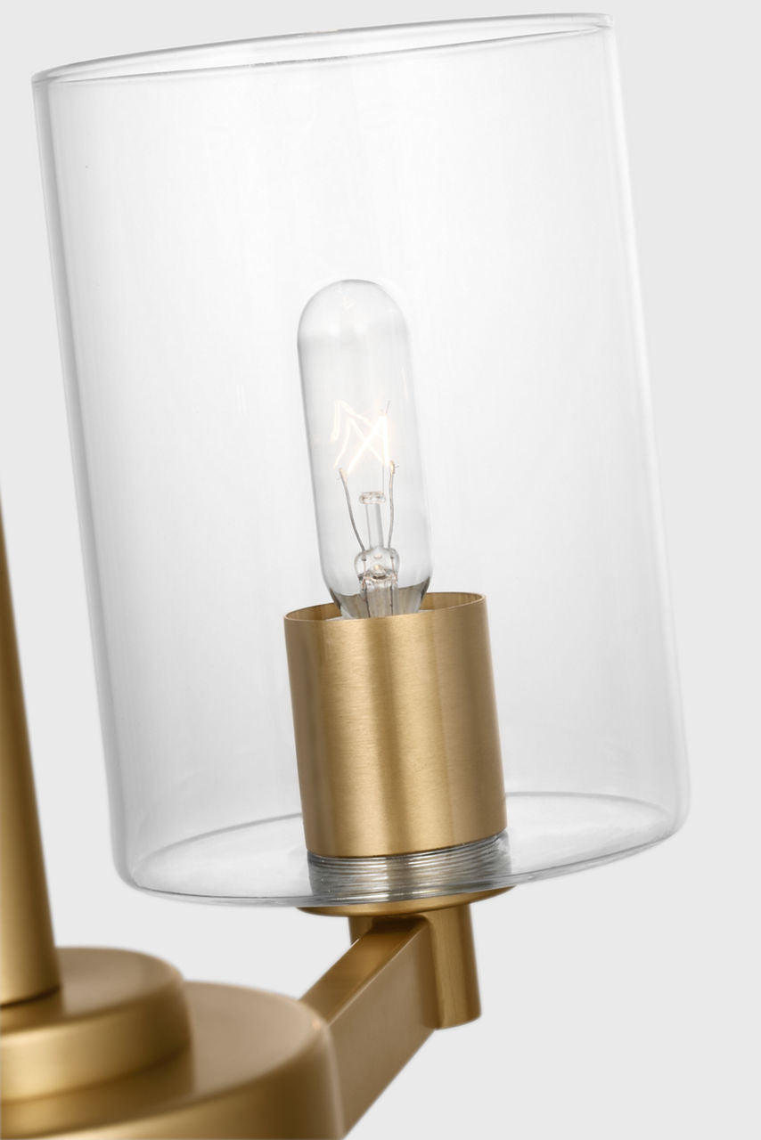 Fullton 3-Light Chandelier | Satin Brass | Clear Glass Bulb(s) Not Included