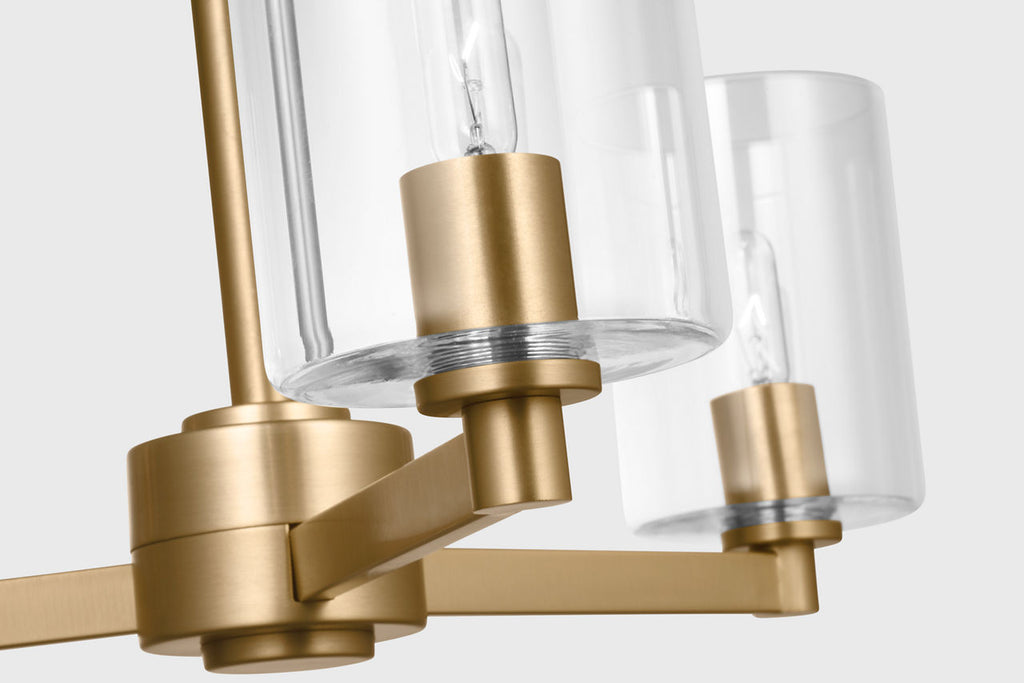 Fullton 3-Light Chandelier | Satin Brass | Clear Glass Bulb(s) Not Included