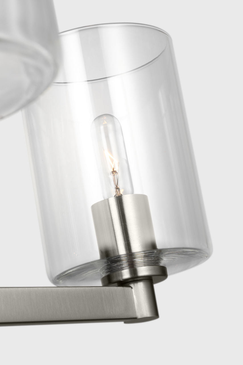 Fullton 3-Light Chandelier | Brushed Nickel | Clear Glass Bulb(s) Not Included