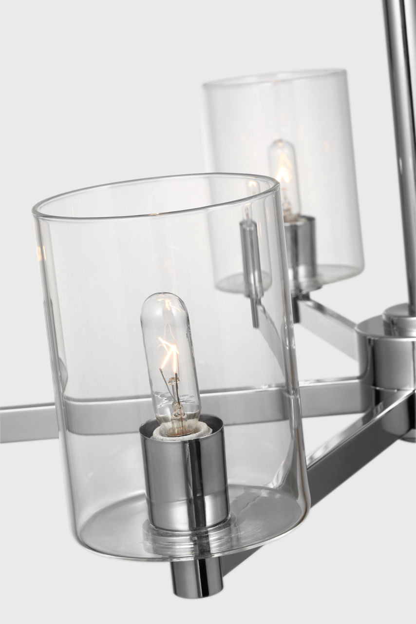 Fullton 5-Light Chandelier | Chrome | Clear Glass Bulb(s) Not Included