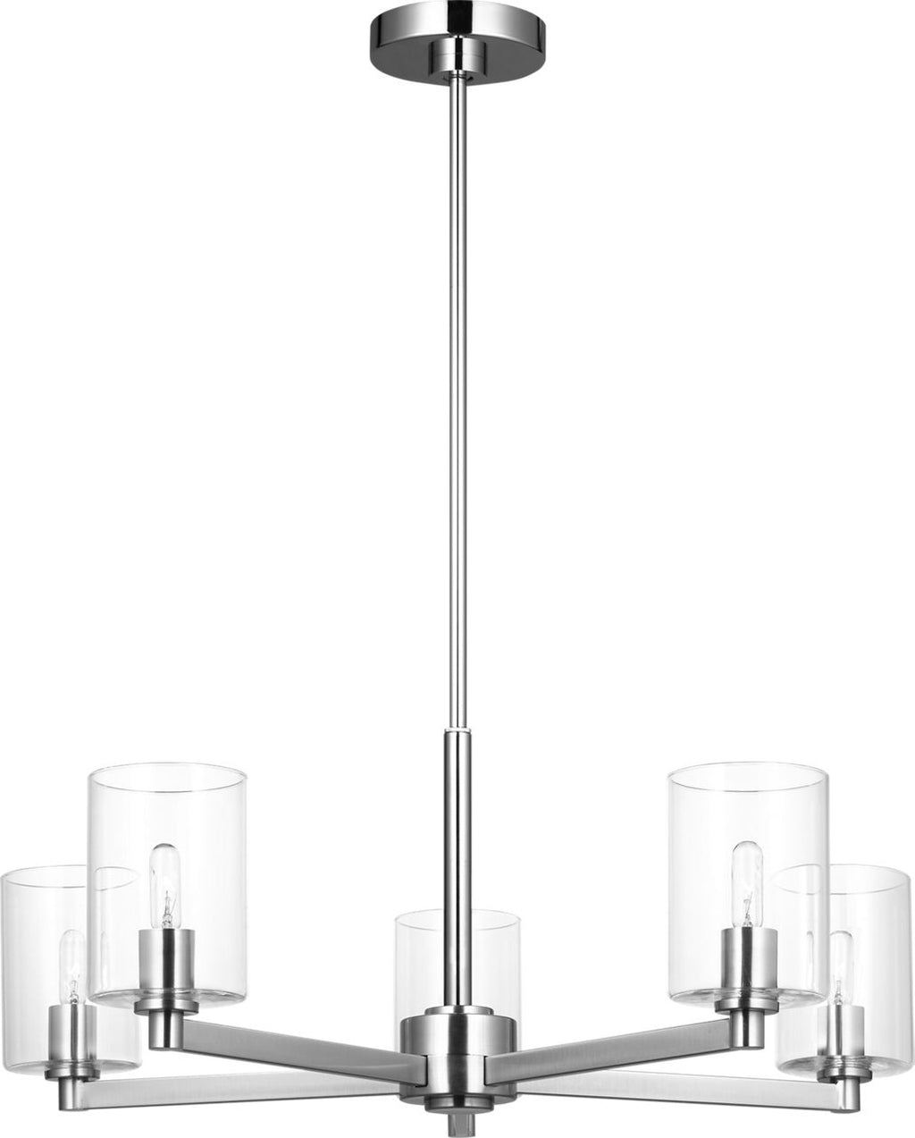 Fullton 5-Light Chandelier | Chrome | Clear Glass Bulb(s) Not Included