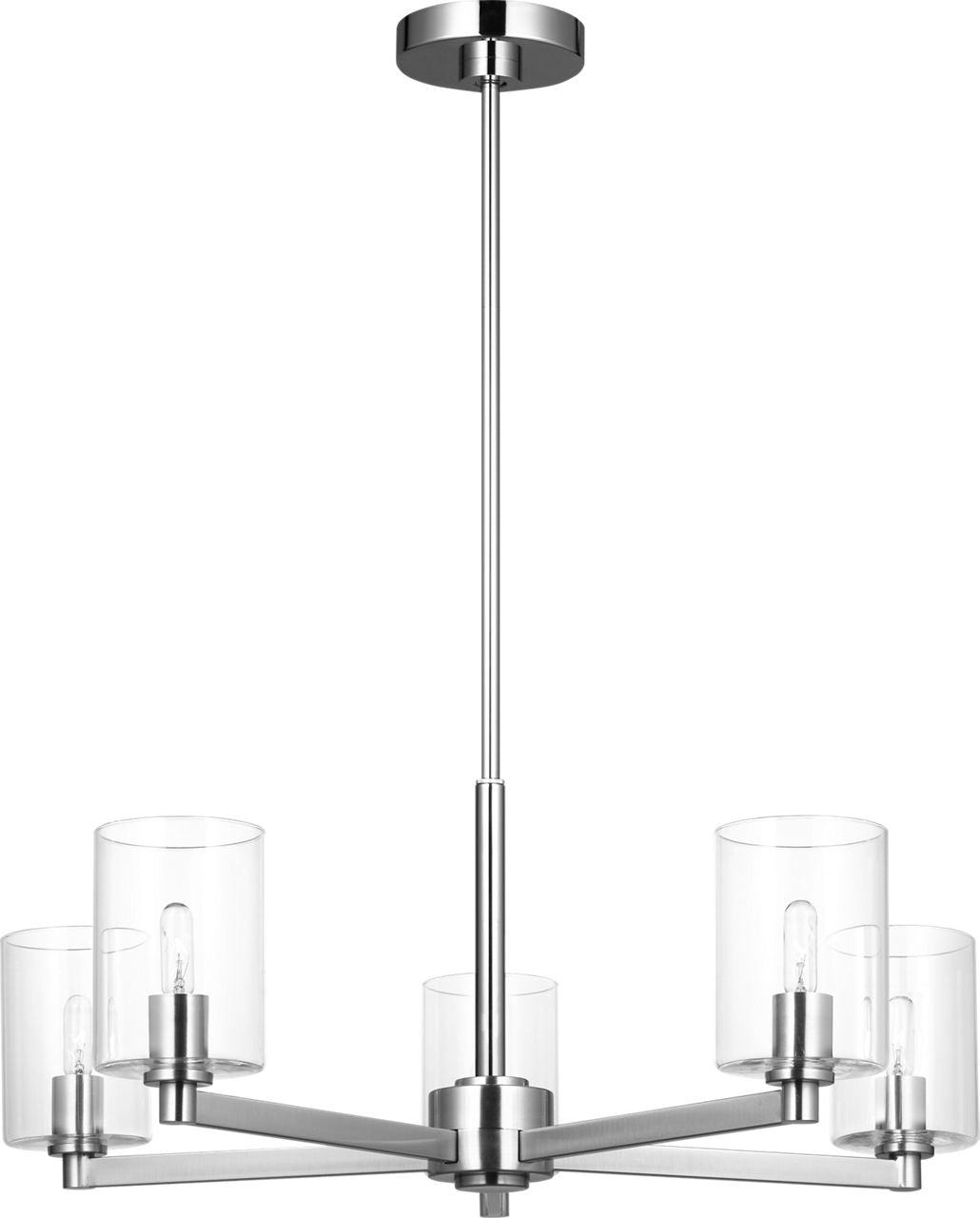 Fullton 5-Light Chandelier | Chrome | Clear Glass Bulb(s) Not Included