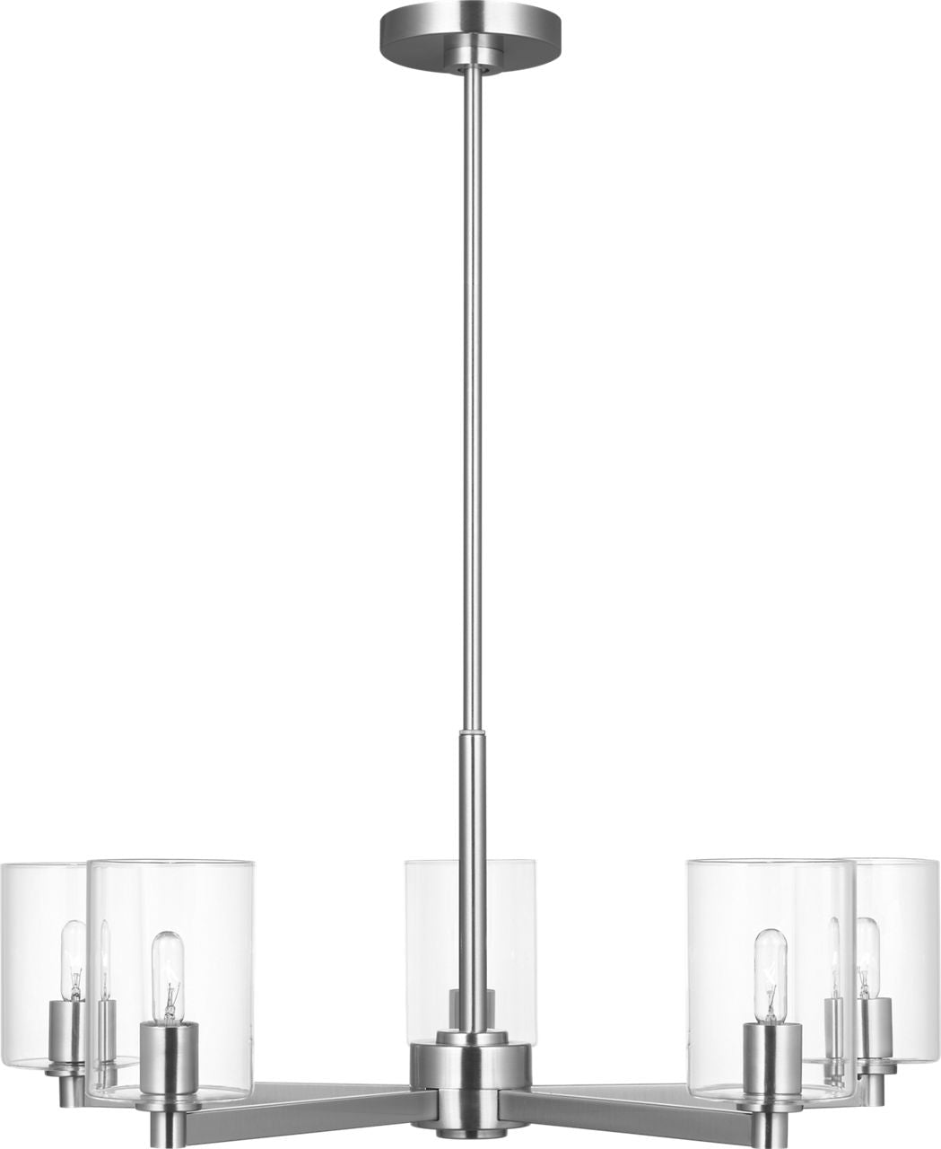 Fullton 5-Light Chandelier | Chrome | Clear Glass Bulb(s) Not Included